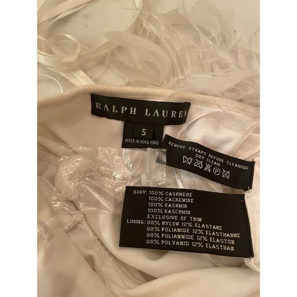 Ralph Lauren Black Label Beaded Feather Cashmere Sweater Tank Top Formal Blouse - Picture 3 of 11